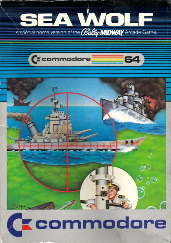 Sea Wolf box art for Commodore 64